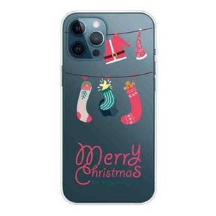 For iPhone 13 Pro Max Christmas Series Transparent TPU Protective Case (Christmas Suit)