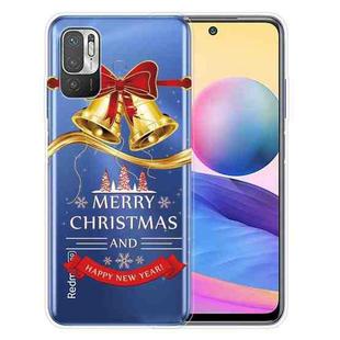 For Xiaomi Redmi Note 10 5G Christmas Series Transparent TPU Protective Case(Golden Bell)