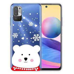 For Xiaomi Redmi Note 10 5G Christmas Series Transparent TPU Protective Case(Chubby White Bear)
