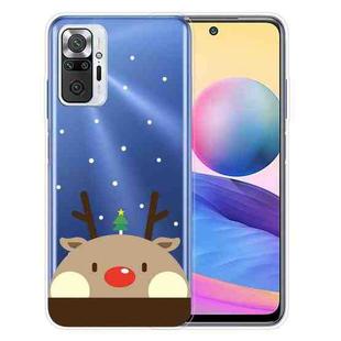 For Xiaomi Redmi Note 10 Pro 4G Christmas Series Transparent TPU Protective Case(Fat Deer)