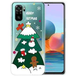 For Xiaomi Redmi Note 10 4G Christmas Series Transparent TPU Protective Case(Three-tier Christmas Tree)