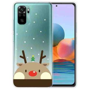 For Xiaomi Redmi Note 10 4G Christmas Series Transparent TPU Protective Case(Fat Deer)