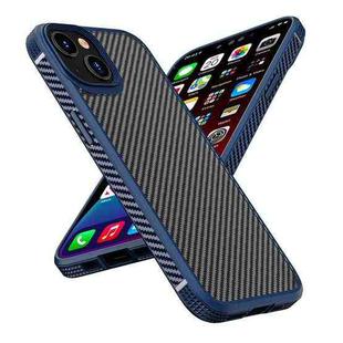 For iPhone 13 iPAKY MG Series Carbon Fiber TPU + PC Shockproof Case(Blue)