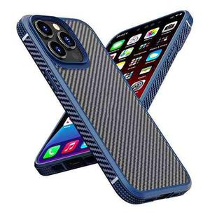 For iPhone 13 Pro iPAKY MG Series Carbon Fiber TPU + PC Shockproof Case (Blue)