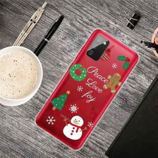 For Samsung Galaxy A02s Christmas Series Transparent TPU Protective Case(Simple Snowman)