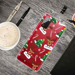 For Samsung Galaxy A02s Christmas Series Transparent TPU Protective Case(Cane Deer)