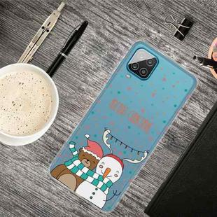 For Samsung Galaxy A12 5G Christmas Series Transparent TPU Protective Case(Take Picture Bear Snowman)