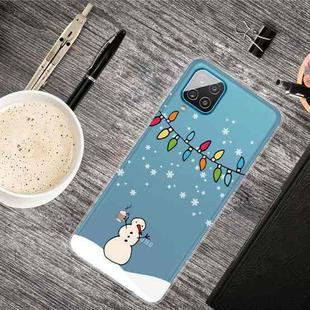 For Samsung Galaxy A12 5G Christmas Series Transparent TPU Protective Case(Milk Tea Snowman)