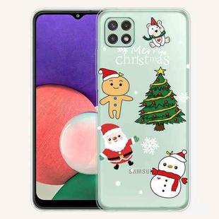 For Samsung Galaxy A22 5G Christmas Series Transparent TPU Protective Case(4 Cartoons)
