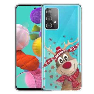 For Samsung Galaxy A32 Christmas Series Transparent TPU Protective Case(Smiley Deer)