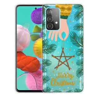 For Samsung Galaxy A32 Christmas Series Transparent TPU Protective Case(Five-pointed Star)