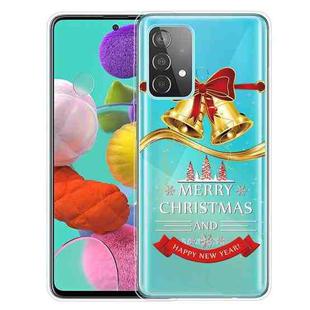 For Samsung Galaxy A32 Christmas Series Transparent TPU Protective Case(Golden Bell)