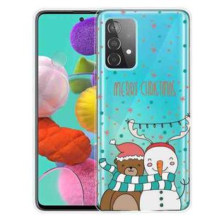 For Samsung Galaxy A32 Christmas Series Transparent TPU Protective Case(Take Picture Bear Snowman)