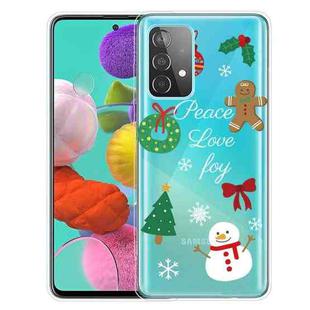 For Samsung Galaxy A32 Christmas Series Transparent TPU Protective Case(Simple Snowman)