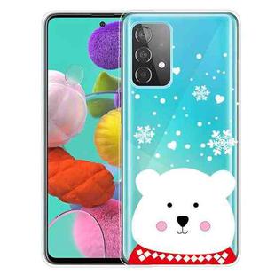 For Samsung Galaxy A32 Christmas Series Transparent TPU Protective Case(Chubby White Bear)