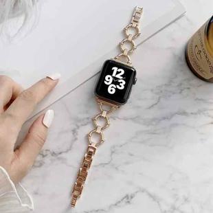 O-shaped Chain Metal Watch Band For Apple Watch Series 7 41mm/6&SE&5&4 40mm/3&2&1 38mm(Rose Gold)