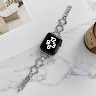O-shaped Chain Metal Watch Band For Apple Watch Series 7 41mm/6&SE&5&4 40mm/3&2&1 38mm(Silver)