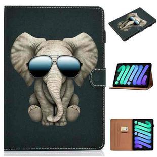 For iPad mini 6 Pure Color Painting Horizontal Flip Leather Tablet Case with Card Slots & Holder & Lanyard & Sleep / Wake-up Function(Elephant)