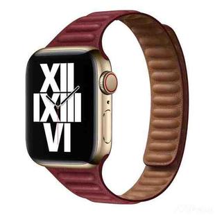 Slimming Loop Magnetic Watch Band For Apple Watch Ultra 49mm / Series 8&7 45mm / SE 2&6&SE&5&4 44mm / 3&2&1 42mm(Wine Red)