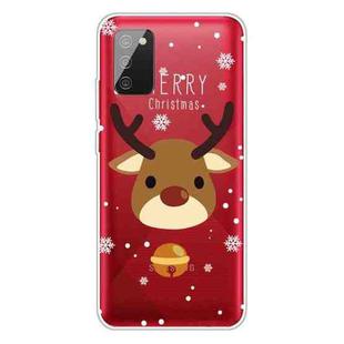 For Samsung Galaxy A02s US Edition Christmas Series Transparent TPU Protective Case(Bell Deer)