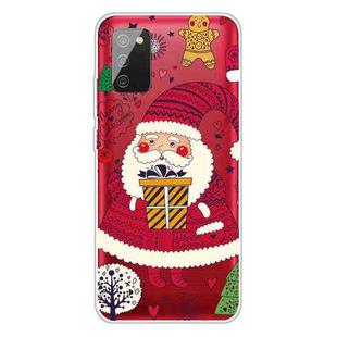 For Samsung Galaxy A02s US Edition Christmas Series Transparent TPU Protective Case(Striped Snowman)