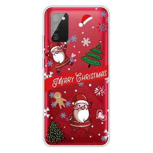 For Samsung Galaxy A02s US Edition Christmas Series Transparent TPU Protective Case(Question Mark Old Man)