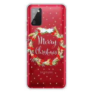 For Samsung Galaxy A02s US Edition Christmas Series Transparent TPU Protective Case(Vintage Wreath)