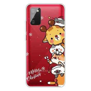 For Samsung Galaxy A02s US Edition Christmas Series Transparent TPU Protective Case(Multiple Animals)