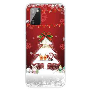 For Samsung Galaxy A02s EU Edition Christmas Series Transparent TPU Protective Case(Mini Deer and Old Man)