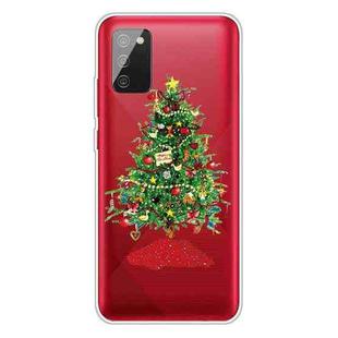 For Samsung Galaxy A02s EU Edition Christmas Series Transparent TPU Protective Case(Retro Christmas Tree)