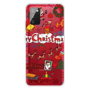 For Samsung Galaxy A02s EU Edition Christmas Series Transparent TPU Protective Case(Christmas Stamp)
