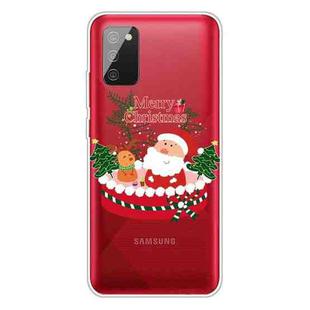 For Samsung Galaxy A03s 164mm Christmas Series Transparent TPU Protective Case(Gift Box Old Man)