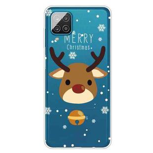 For Samsung Galaxy A12 4G Christmas Series Transparent TPU Protective Case(Bell Deer)