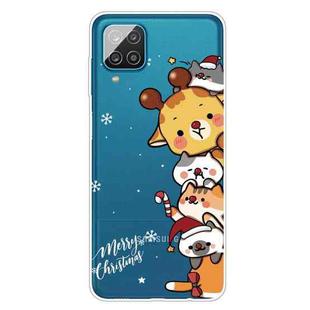 For Samsung Galaxy A12 4G Christmas Series Transparent TPU Protective Case(Multiple Animals)