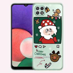 For Samsung Galaxy A22 5G Christmas Series Transparent TPU Protective Case(Page Old Man)