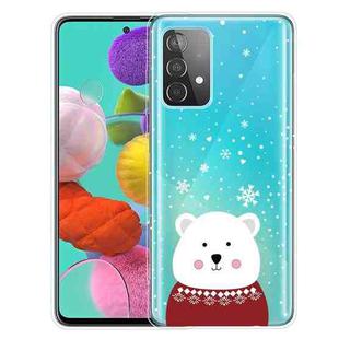 For Samsung Galaxy A32 4G Christmas Series Transparent TPU Protective Case(Fat Bear in Red)