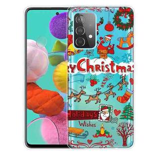 For Samsung Galaxy A32 4G Christmas Series Transparent TPU Protective Case(Christmas Stamp)