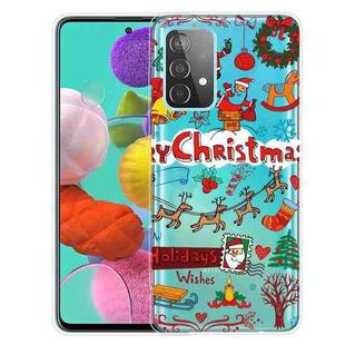 For Samsung Galaxy A32 5G Christmas Series Transparent TPU Protective Case(Christmas Stamp)