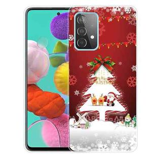 For Samsung Galaxy A52 5G / 4G Christmas Series Transparent TPU Protective Case(Mini Deer and Old Man)
