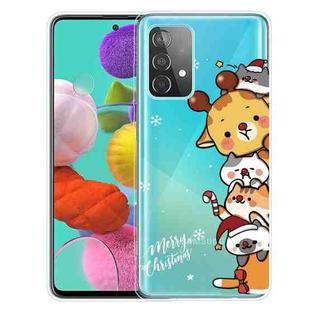 For Samsung Galaxy A52 5G / 4G Christmas Series Transparent TPU Protective Case(Multiple Animals)
