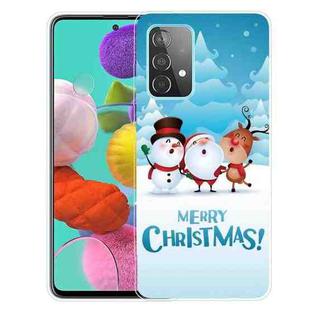 For Samsung Galaxy A72 5G / 4G Christmas Series Transparent TPU Protective Case(Singing Snowman Deer)