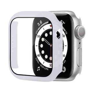 Shockproof PC Protective Case with Tempered Glass Film For Apple Watch Series 8 / 7 41mm(Bright White)