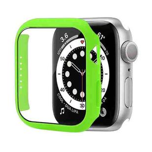Shockproof PC Protective Case with Tempered Glass Film For Apple Watch Series 8 / 7 41mm(Bright Green)