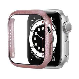Shockproof PC Protective Case with Tempered Glass Film For Apple Watch Series 8 / 7 41mm(Rose Gold)