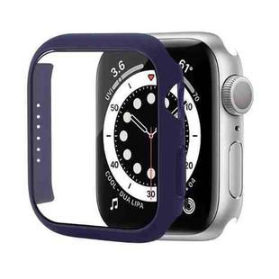 Shockproof PC Protective Case with Tempered Glass Film For Apple Watch Series 8 / 7 41mm(Midnight Blue)