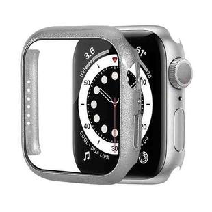 Shockproof PC Protective Case with Tempered Glass Film For Apple Watch Series 8 / 7 41mm(Silver)