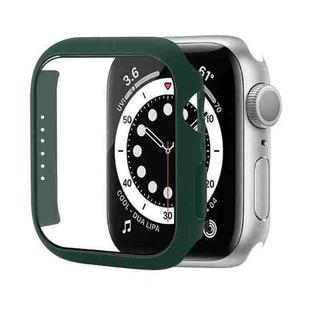 Shockproof PC Protective Case with Tempered Glass Film For Apple Watch Series 8 / 7 45mm(Dark Green)