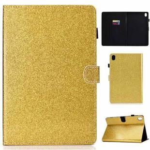 For Huawei MediaPad M6 8.4 Varnish Glitter Powder Horizontal Flip Leather Case with Holder & Card Slot(Gold)
