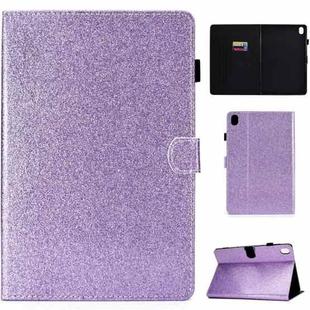 For Huawei MediaPad M6 10.8 Varnish Glitter Powder Horizontal Flip Leather Case with Holder & Card Slot(Purple)