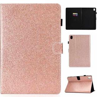 For Huawei MediaPad M6 10.8 Varnish Glitter Powder Horizontal Flip Leather Case with Holder & Card Slot(Rose Gold)